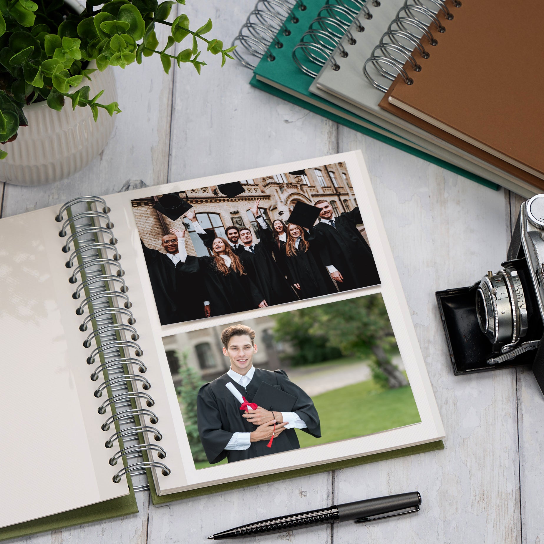Personalised Graduation Keepsake Photo Album Memory Book With Sketch Design