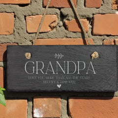 Personalised Hanging Slate Sign Gift For Grandpa Birthdays Christmas Etc. Personalised Gifts ukgiftstoreonline