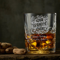Customised Bespoke Personalised Crystal Cut Whisky Glass Gift For Grandpa Personalised ukgiftstoreonline