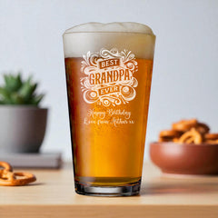 Personalised Engraved 1 Pint Beer Glass Gift For Grandpa