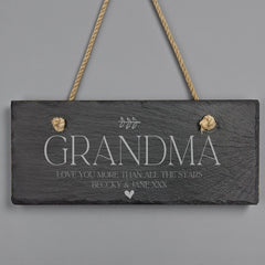 Personalised Hanging Slate Sign Gift For Grandma Birthdays Christmas Etc. Personalised Gifts ukgiftstoreonline