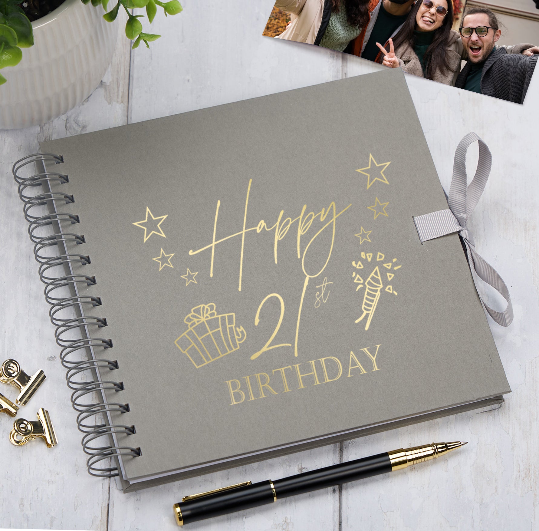 21st Birthday Memory Scrapbook Album With Present Design Various Colours Available