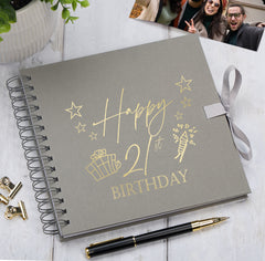 21st Birthday Memory Scrapbook Album With Present Design Various Colours Available