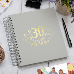 Large 30th Birthday Photo Album Memory Keepsake Gift With Stars  Multiple Colours