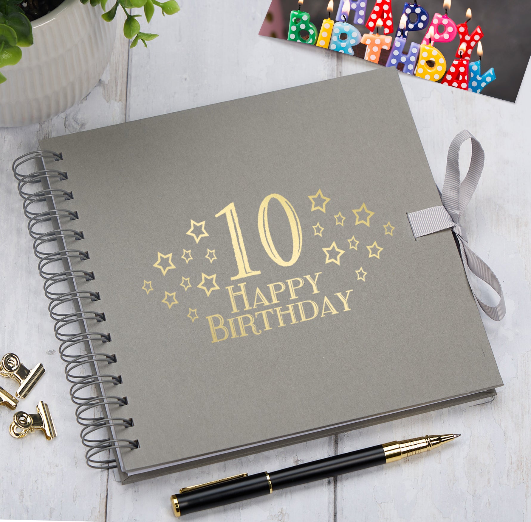 10th Birthday Memory Scrapbook Album With Star Design Various Colours Available