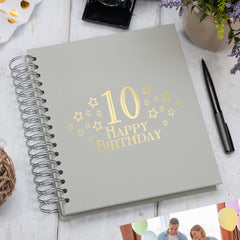 Large 10th Birthday Photo Album Memory Keepsake Gift With Stars