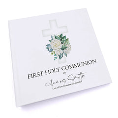 Personalised Communion 6x4" Slip in Photo Album Gift With Green Cross ukgiftstoreonline
