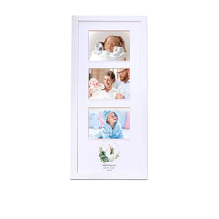 Personalised Communion Triple Photo Frame With Natural Leaves ukgiftstoreonline