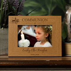 Personalised Communion Day Photo Picture Frame Landscape With Church Sketch ukgiftstoreonline