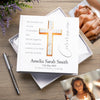 Personalised First Holy Communion Photo Album With Marble Cross ukgiftstoreonline