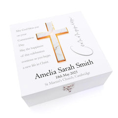 Personalised Communion Keepsake Memory Box Gift With Marble Cross ukgiftstoreonline