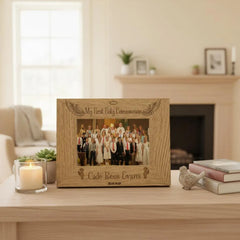 Boys First Holy Communion Personalised Engraved Wooden Photo Frame Gift ukgiftstoreonline