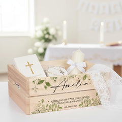 Personalised Crate Box Gift For Christening Baptism Communion or Confirmation ukgiftstoreonline