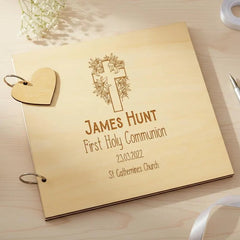 Personalised Communion Guest Book, Scrapbook or Album Floral Cross ukgiftstoreonline