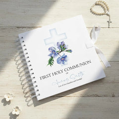 Personalised First Holy Communion Blue Cross Guestbook Scrapbook Photo Album ukgiftstoreonline