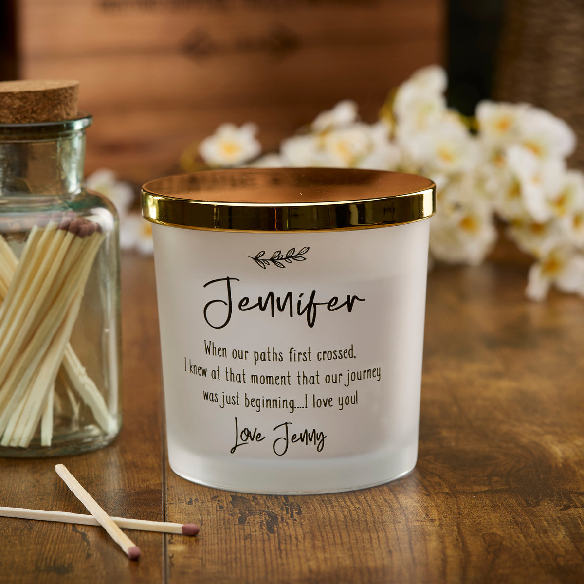 Personalised Gift Large Double Wick Candle Anniversary Valentines Wedding