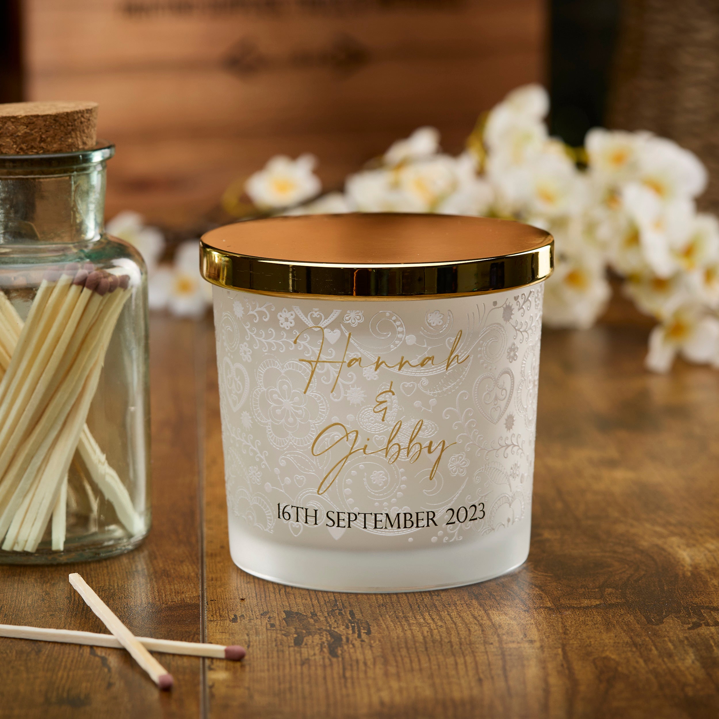 Personalised Large Double Wick Engagement Or Wedding Candle Gift