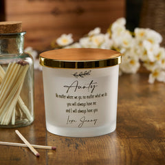 Personalised Large Double Wick Candle Gift For Aunty With Sentiment