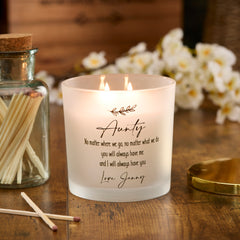 Personalised Large Double Wick Candle Gift For Aunty With Sentiment