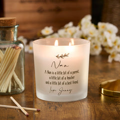 Personalised Large Double Wick Candle Gift For Nan With Sentiment