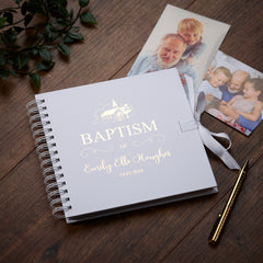 Personalised Baptism Day White Scrapbook Photo album Guestbook