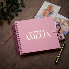 Personalised The Story Of Memories Love Themed Pink Scrapbook Photo album