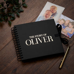 Personalised The Story Of Memories Love Themed Black Scrapbook Photo album