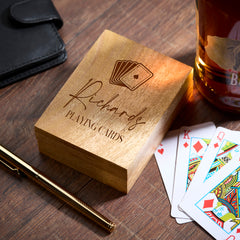 Personalised Wooden Playing Single Card Box Gift Cards Symbol