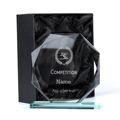 Large Jade Glass Personalised 15cm Skiing Trophy Award Engraved