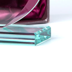 Large 15cm Jade Glass Personalised Trophy Shield Engraved