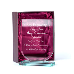 Large 15cm Jade Glass Personalised Trophy Shield Engraved