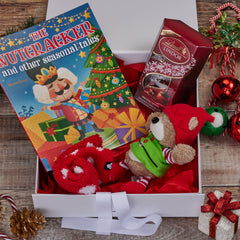 Personalised Christmas Eve Box With Tree and Presents Ribbon Closure