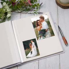 Personalised Large Linen Self-Adhesive Wedding Photo Album Memory Storage Keepsake Album Delicate Floral Design Linen Photo Album ukgiftstoreonline