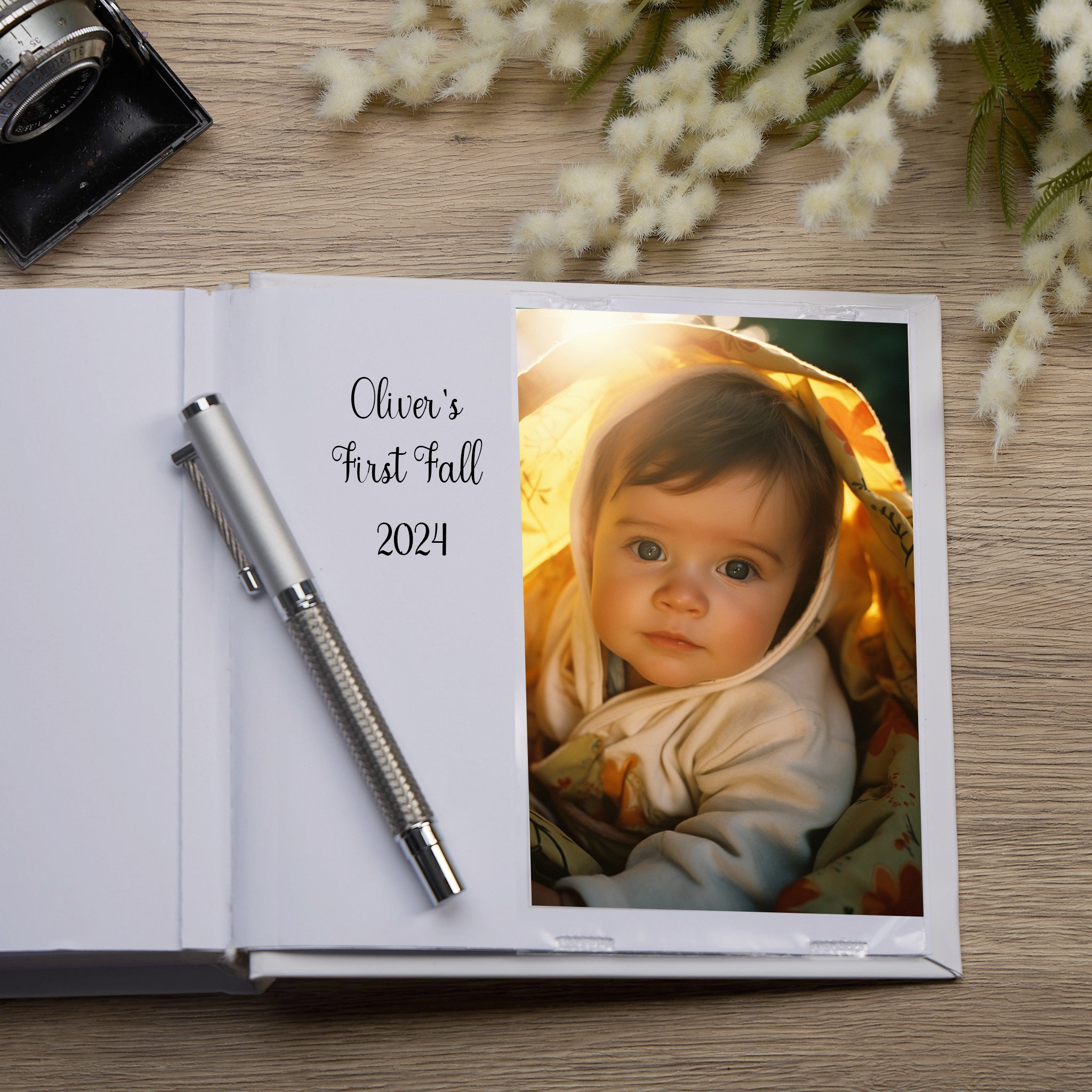 Personalised Cute Baby Boy Photo Album Gift Jungle Animal Themed