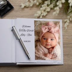 Hello Baby Photo Album For 50 x 6 by 4 Photos In White