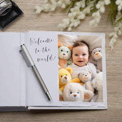 ukgiftstoreonline Personalised Baby Boy Photo Album Gift Elephant On Swing