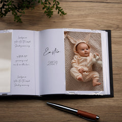 Hello Baby Photo Album For 50 x 6 by 4 Photos In Black