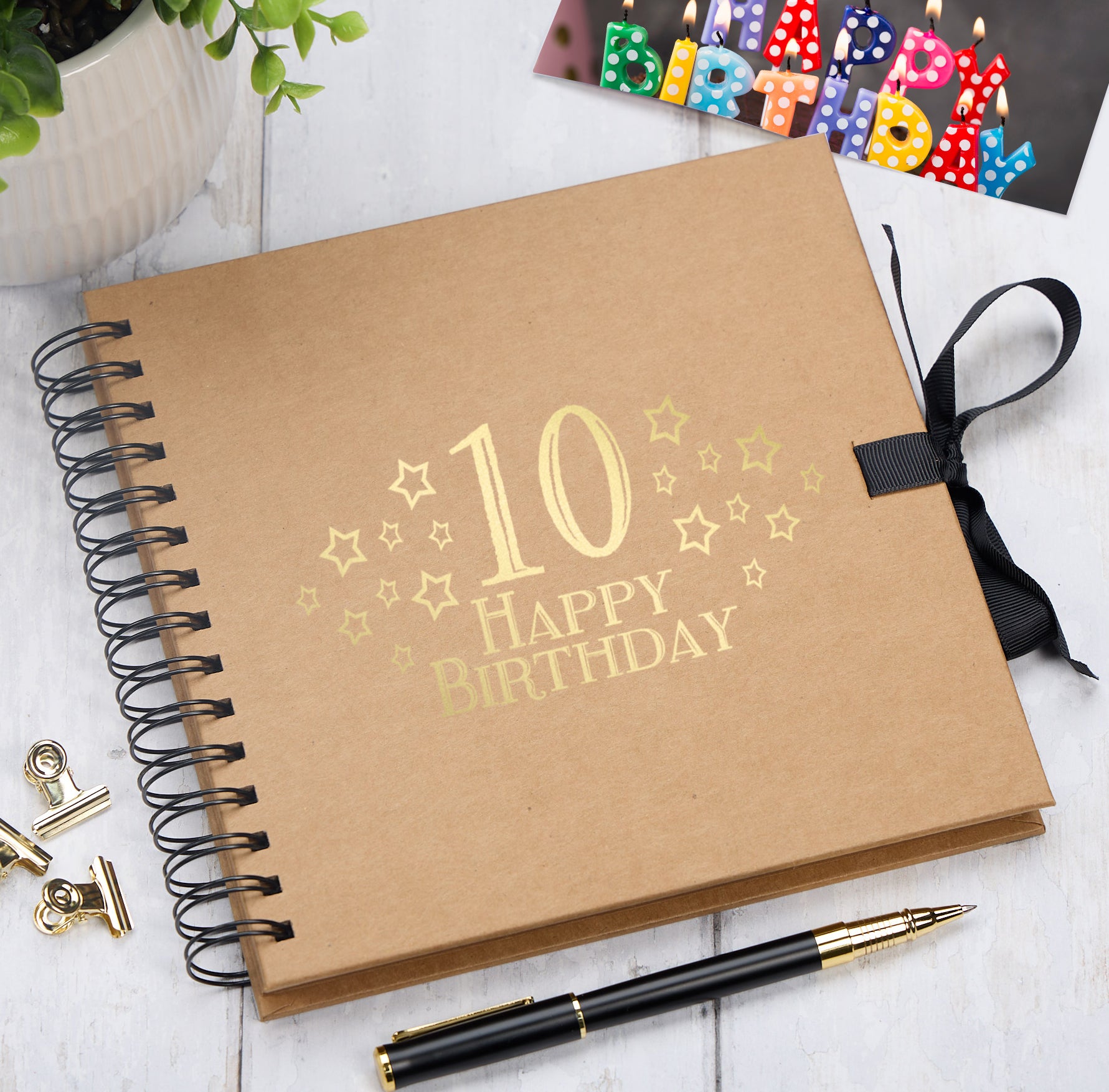 10th Birthday Memory Scrapbook Album With Star Design Various Colours Available