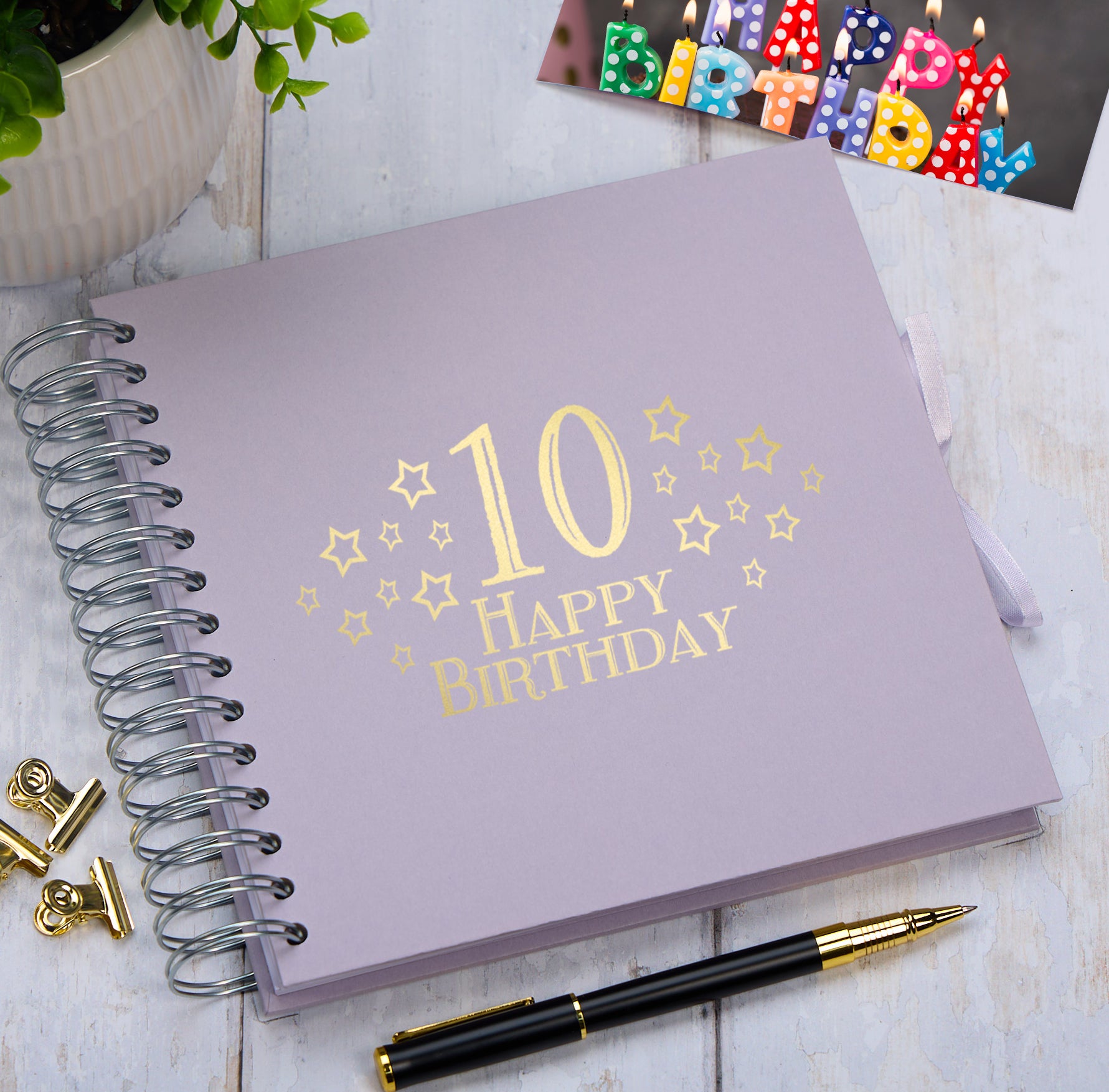 10th Birthday Memory Scrapbook Album With Star Design Various Colours Available