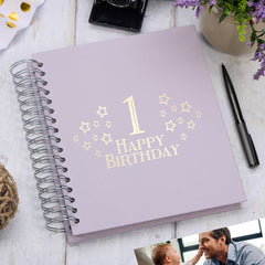 Large 1st Birthday Photo Album Memory Keepsake Gift With Stars