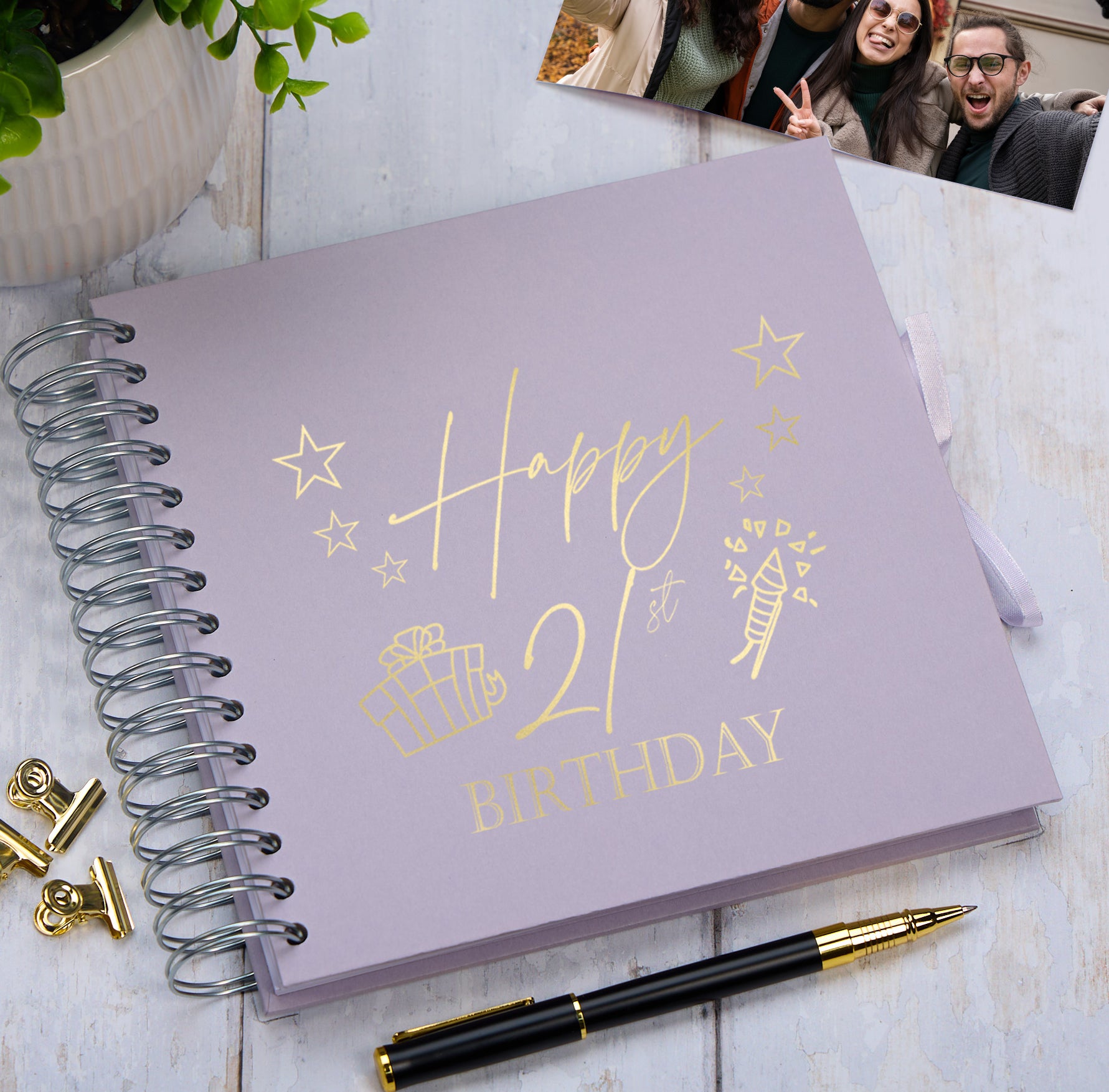 21st Birthday Memory Scrapbook Album With Present Design Various Colours Available