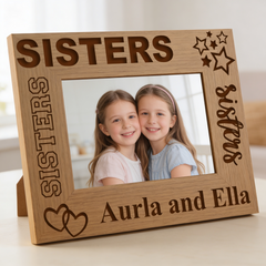 Sisters Sentiment Personalised Photo Frame Gift Sister Photo Frame ukgiftstoreonline