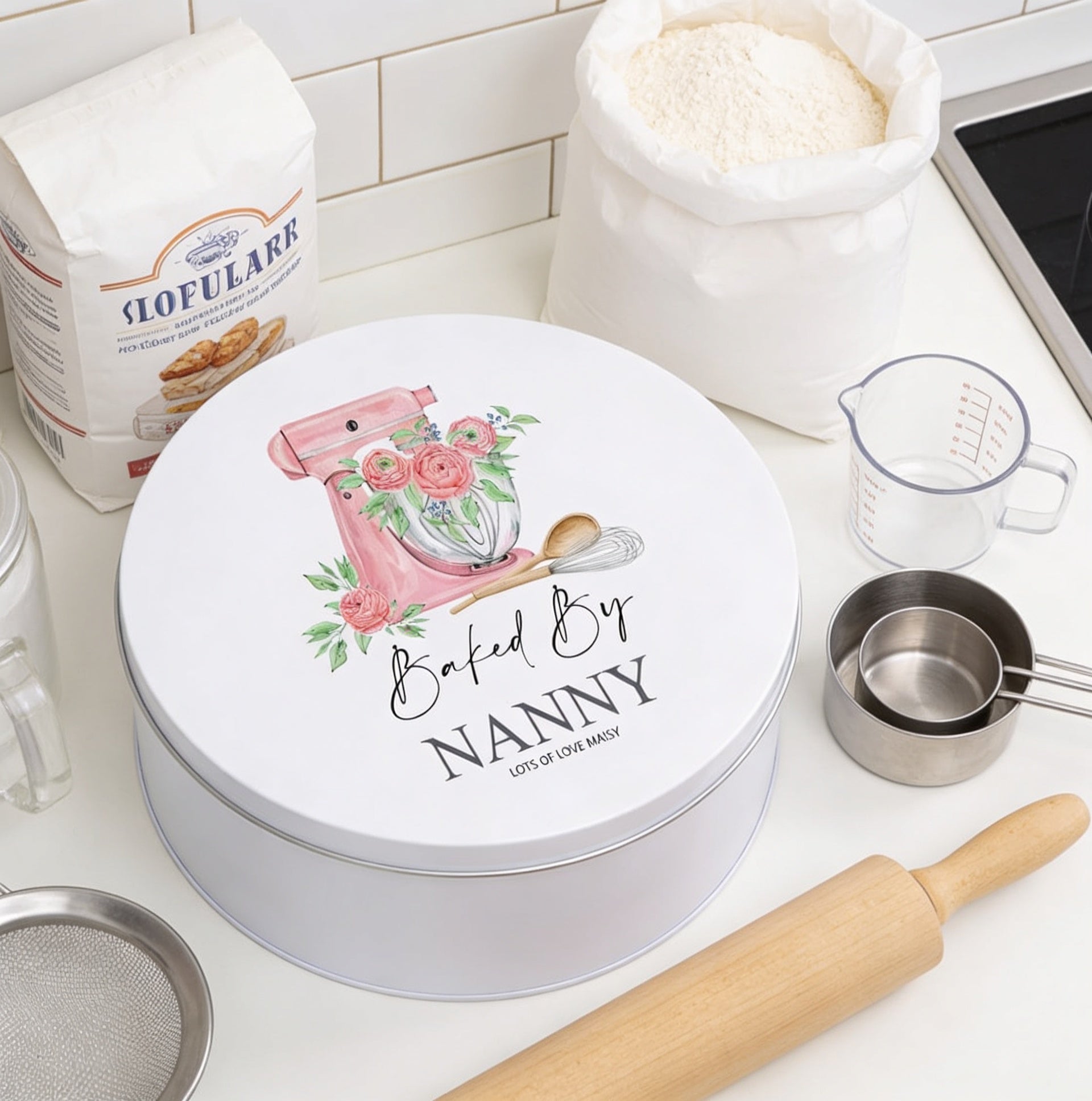 Personalised Nanny Cake Tin Baking Cookie Storage Gift Storage Tin ukgiftstoreonline