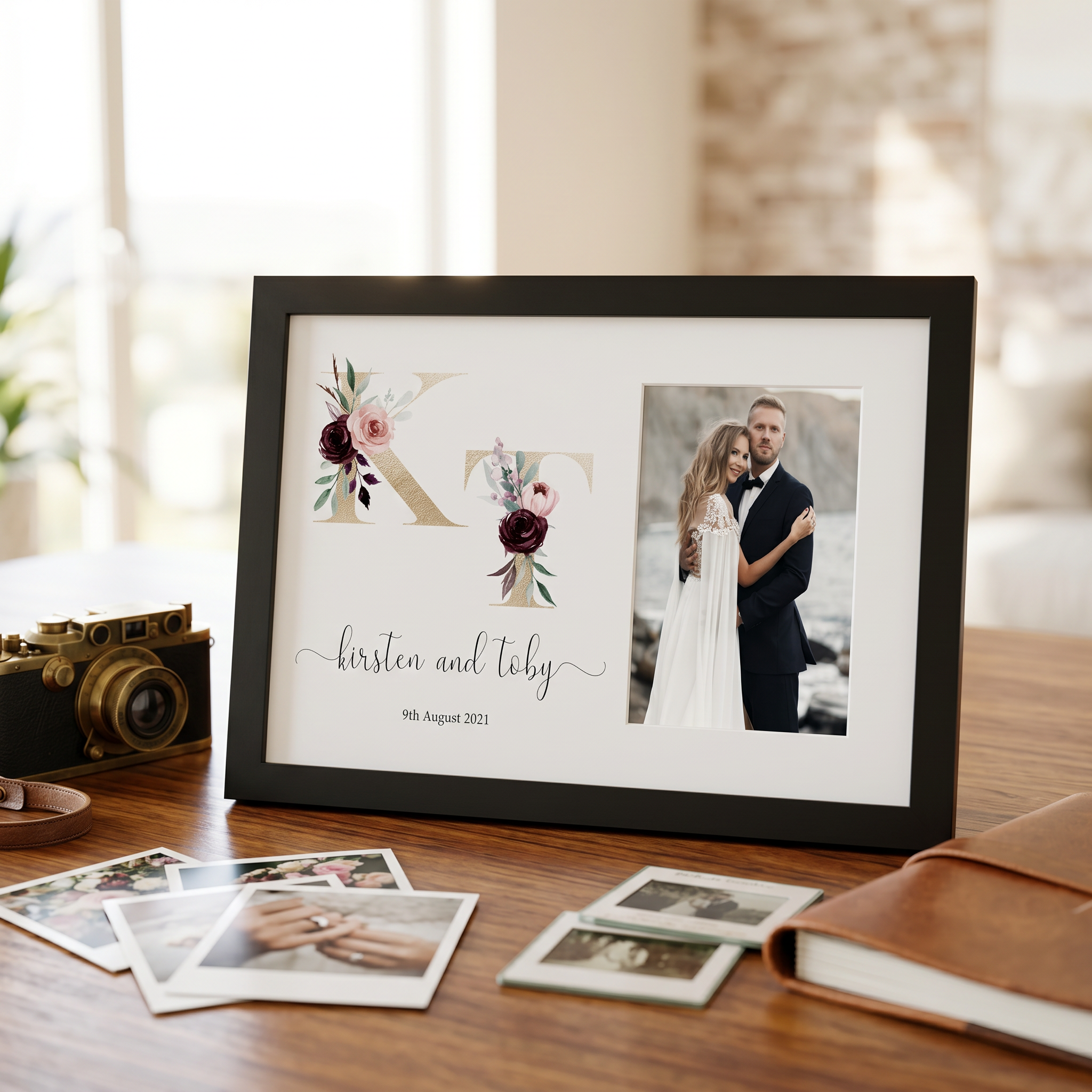 Personalised Initials Wedding Photo Frame Elegant Wedding Day Photo Keepsake wedding photo frame ukgiftstoreonline