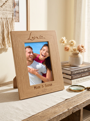 Personalised Love Photo Frame Gift With Heart Portrait Engraved Wooden for Anniversaries, Wedding and Valentines personalised photo frames ukgiftstoreonline