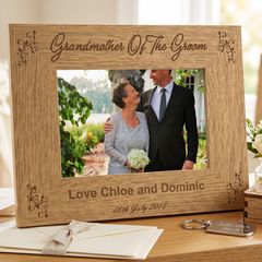 Personalised Grandmother Of The Groom Engraved Wooden Photo Frame Wedding Gift Grandma Photo Frame ukgiftstoreonline