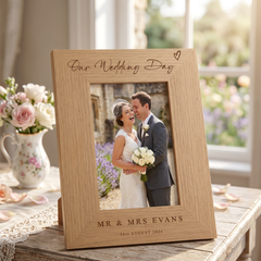 Mr & Mrs Wedding Photo Frame Gift For Newly Weds Our Wedding Day Keepsake Frame Photo Frame ukgiftstoreonline