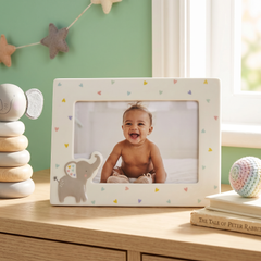 Ceramic Baby Photo Frame – 6x4 Durable Elephant Nursery Picture Frame Baby Photo Frame ukgiftstoreonline
