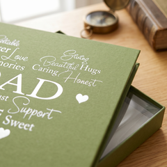 Dad Photo Album - Green Heart Design | 50 x 6x4 Picture Gift Book Dad Photo Album ukgiftstoreonline
