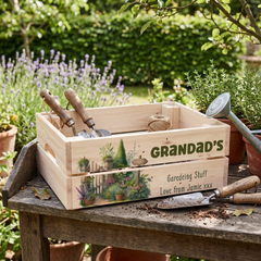 Personalised Gardening Storage Crate Gift Keen Gardener Fathers Day Mothers Day Birthday or Anniversary storage crate ukgiftstoreonline